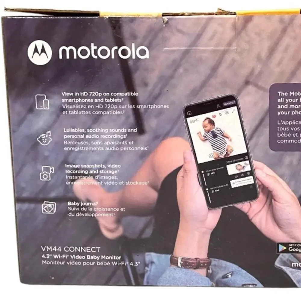 Motorola Baby Monitor VM44 - WiFi Video Baby Monitor with Camera 4.3